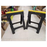(2) Folding Plastic Sawhorses 30'H