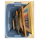 Assorted Pictures & Frames in Tote
