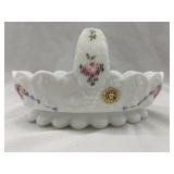 Westmoreland White Milk Glass Basket