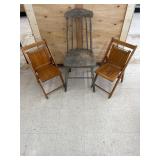 2 Wood Small Big Lake Church Chairs & Adult Chair
