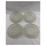 4 Satin Frosted Glass Ashtrays
