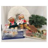 Tote of Vintage Christmas Decor/Crafts