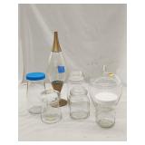 (7)pcs Glassware Lot 15'-5'H Including MCM Bottle
