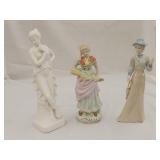 (3)Ceramic & Porcelain Statues w/Greek Persephone