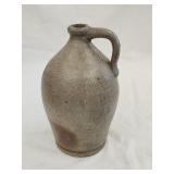 Primitive Salt Glazed Brown Stoneware Jug 9'H