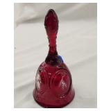 Fenton Signed Hand Painted Ruby Red Bell 7'Hx3.25'