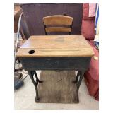 Vintage School Desk and Chair Set