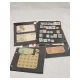 (7) Sheets of Vintage Stamps & Currency