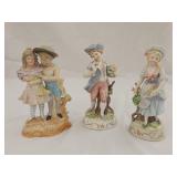 (3)Porcelain Figurines w/ Unmarked Lenwile Ardalt