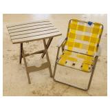 Small Plastic Folding Table/Vintage Childs Chair