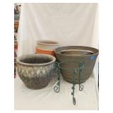 (8)Flower Pots & Metal Stand