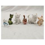 (6)pc Vintage Cat Lot Including Murano Style Cat