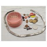 Lady Stetson Dish, Dana Tokens, Vintage Pins, Misc