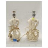 Pair of Vintage Ceramic Table Lamps 13'H