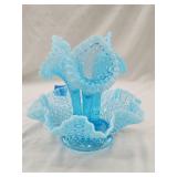 Unmarked Fenton Blue Opalescent Epergne 9'Hx10'W