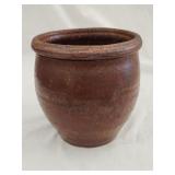 Primitive Antique Redware Glazed Crock 6.5'Hx6.5'D