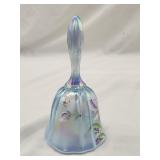 Fenton Signed Hand Painted Iridescent Iris Bell