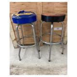 2 Metal Barstools w/ Vinyl Seats