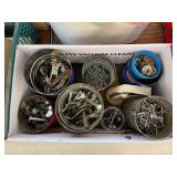Assorted Hardware in Metal Cans