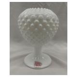 Fenton Milk Glass Hobnail Ivy Ball Vase