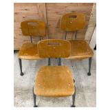 3 Childrenï¿½s Bentwood Stacking School Chairs