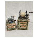 (2) Pflueger Vintage Metal Reels