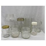 Assorted Glass Mason Jars & Baby Bottle