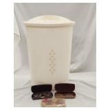 Vintage Plastic Hamper 19'H & (3)Glasses