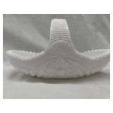 White Milk Glass Basket
