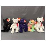 Beanie Babies- Princess, Valentino, The End, Peace