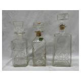 3 Glass Whiskey Decanters