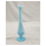 Unmarked Fenton Blue Satin Water Lilly Vase