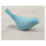 Fenton Blue Satin 'Bird of Happiness' 3'Lx2'H