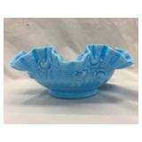 Unmarked Fenton Art Glass Cabbage Rose Bowl