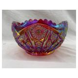 Red Carnival Glass Bowl