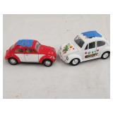 Pair of Metal Volkswagen Beetles