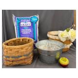 Fiberfill, Baskets, Candles in Bucket