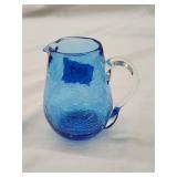Unmarked Pilgrim Crackle Glass Bud Pitcher
