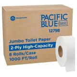 Pacific Blue Basic 2-Ply 9' Toilet Paper- 8 pk