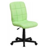 Mid-Back Green Quilted Vinyl Office Chair
