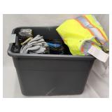 Large Tote of New Gloves & A Safety Vest  L