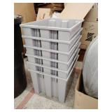 6 new plastic storage totes no lids