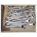 Flat of assorted standard and metric wrenches