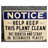 Vintage Metal Notice Sign 20'ï¿½14'