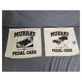 (2)Murray Pedal Cars Fabric Banners 15.5'ï¿½14'