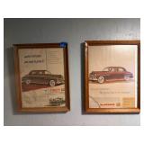 (2) Vintage Framed Plymouth Advertisement Print
