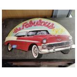 The fabulous 50's cardboard sign, double sided