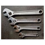 4 Adjustable wrenches, 8' to 12'