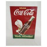 Tin drink coca-cola tin sign 11.75' x 17'