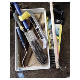 Hand saw, wire brushes, files